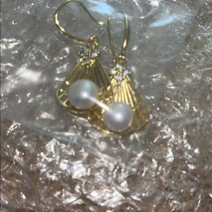 Real pearl earrings